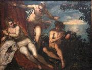 Domenico Tintoretto Bacchus, Ariadne and Venus oil painting artist